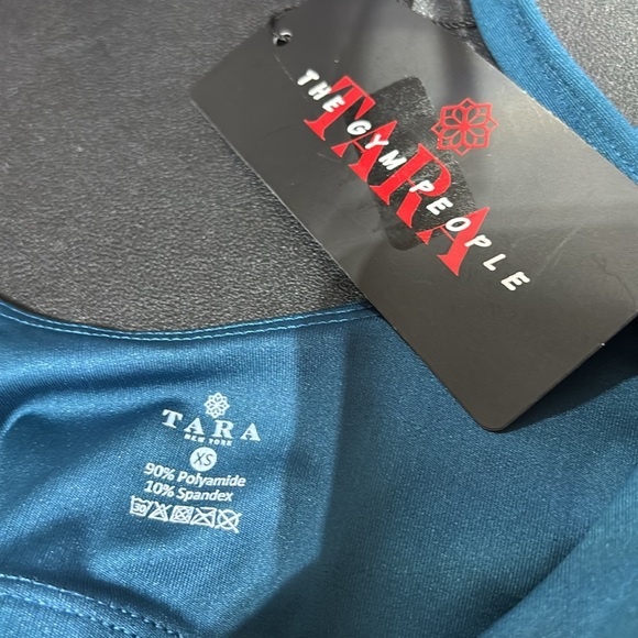 TARA The Gym People Long line,v-neck removable pad shelf bra,full coverage,aqua - Picture 10 of 10